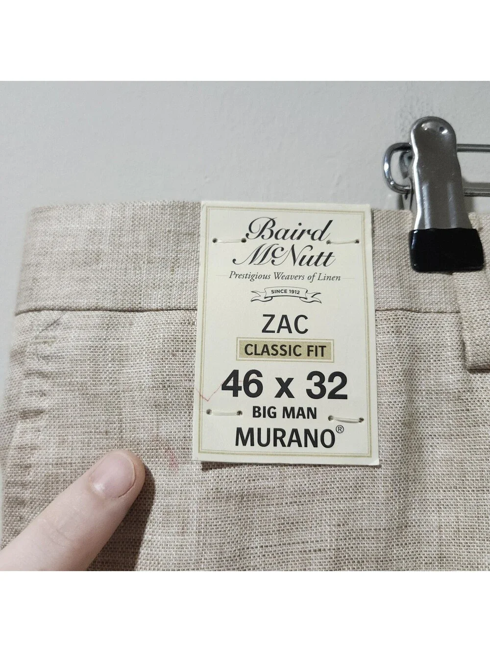 NWT Murano Baird McNutt Linen Zac Dress Trousers Pants Slacks Big Man 46x32